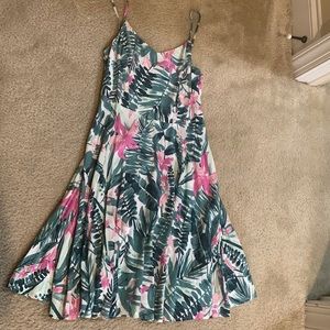 Pink and Green Floral Dress